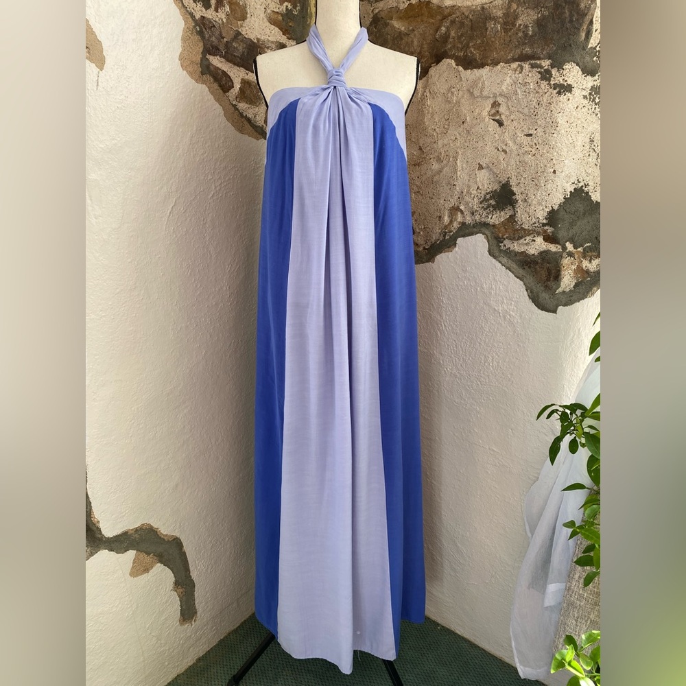 Nine West Periwinkle Blue Halter Maxi Dress XXL